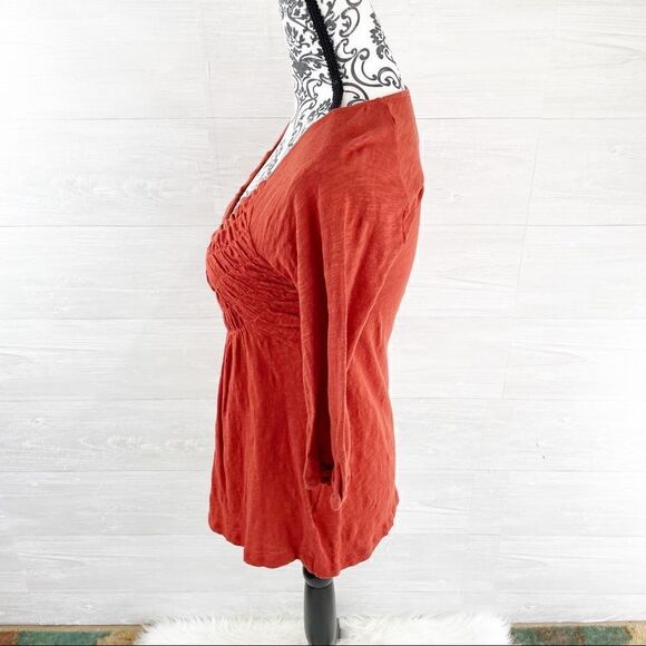 Anthropologie Deletta Ruched Front Peplum Top - Picture 3 of 7